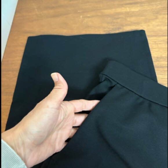 EILEEN FISHER PONTE KNIT BLACK WIDE LEG CROP ANKLE PULL ON PANTS $198 M - Picture 8 of 10